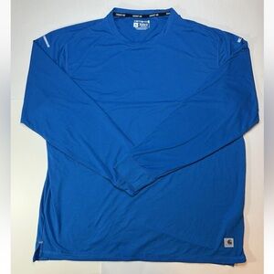 Carhartt LWD Long Sleeve Shirt Mens XL Relaxed Fit Marine Blue Stretch Workwear